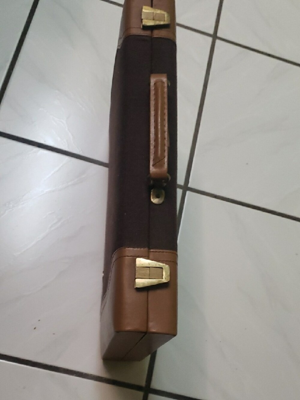 Vintage brown classic Backgammon Set with Dice and Chips, leather suitcase style - Picture 12 of 12